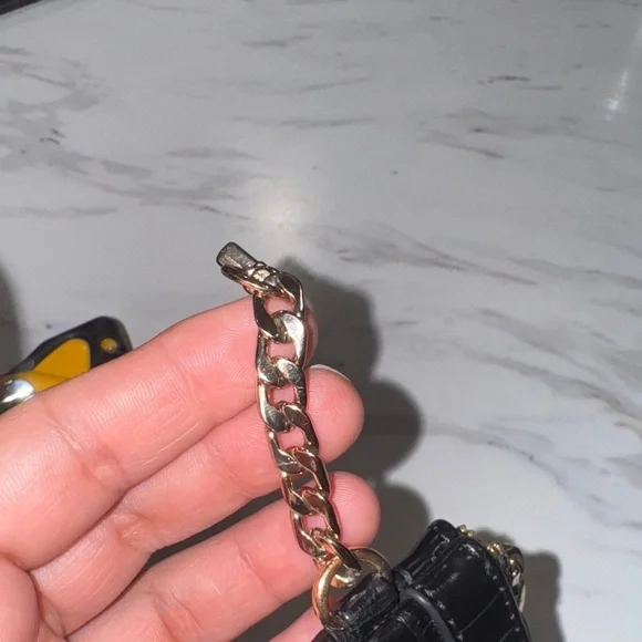 Dune London Black Mini Clutch Croc Embossed Purse - Picture 11 of 11